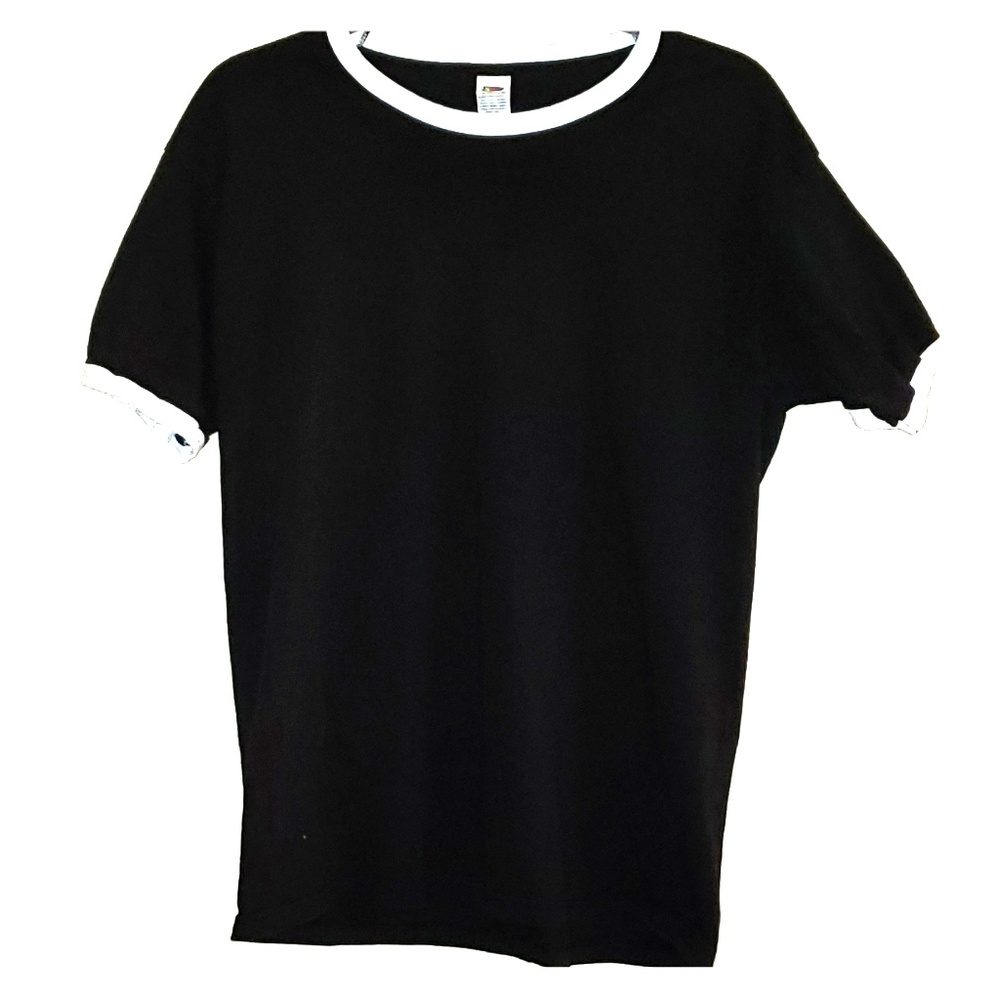Black & White Ringer T-Shirt - M